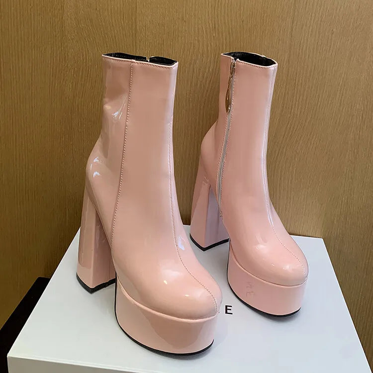 Carina - Botas com super plataforma alta para charme e autoconfiança