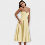 Rosalie - Vestido de corpete sem mangas refinado