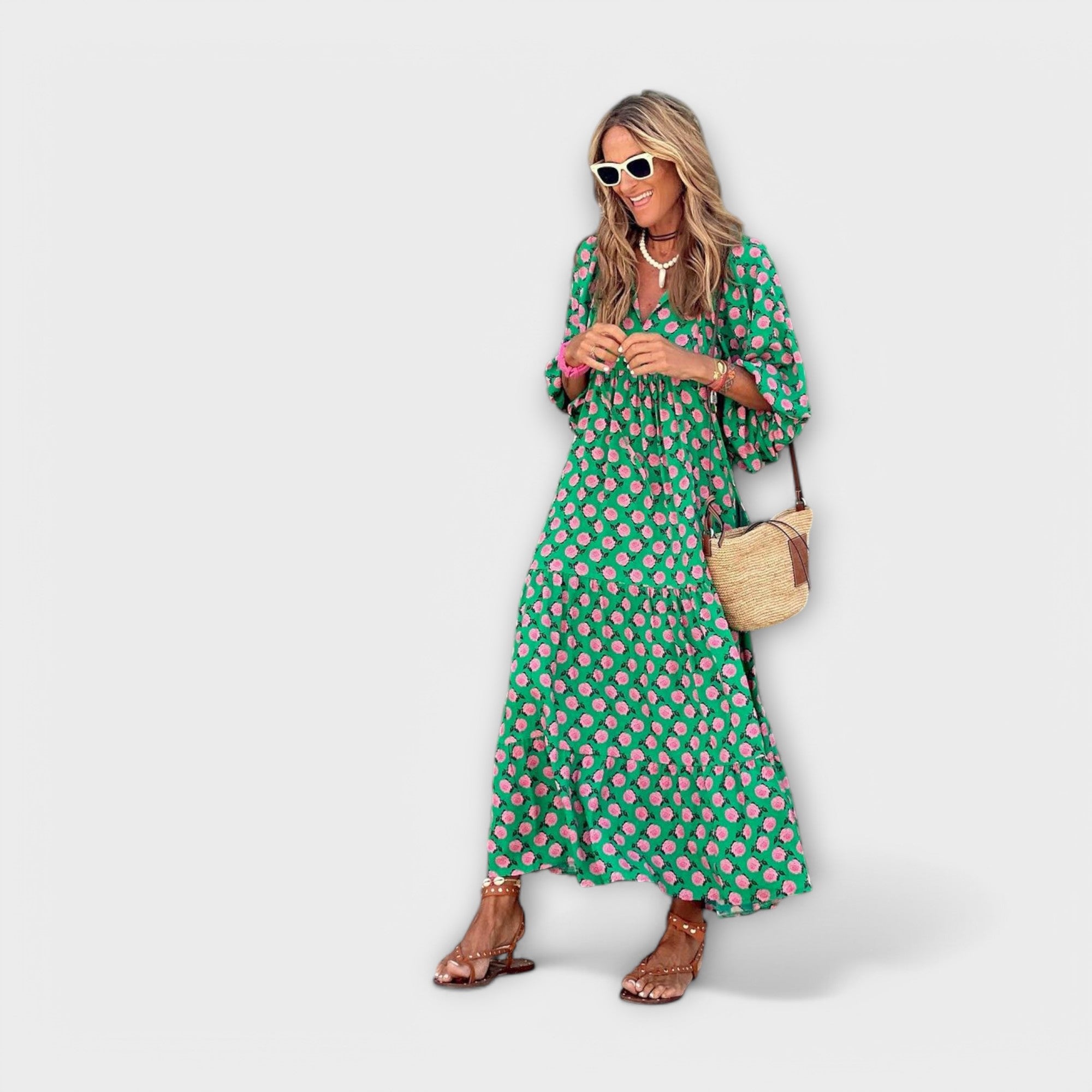 Elegante Vestido Maxi Geométrico