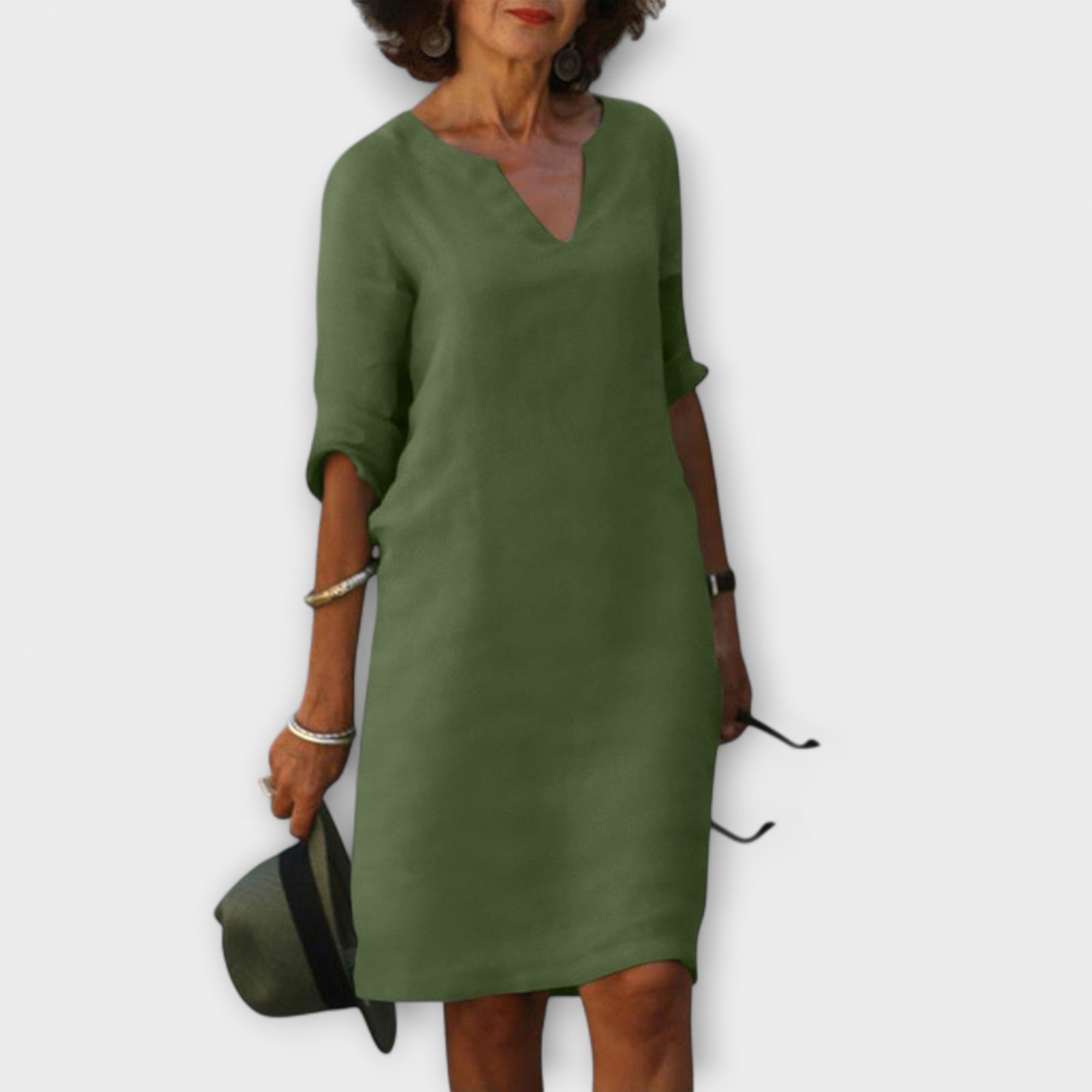 Ellyse | Vestido de Verão com Decote em V em Petrol