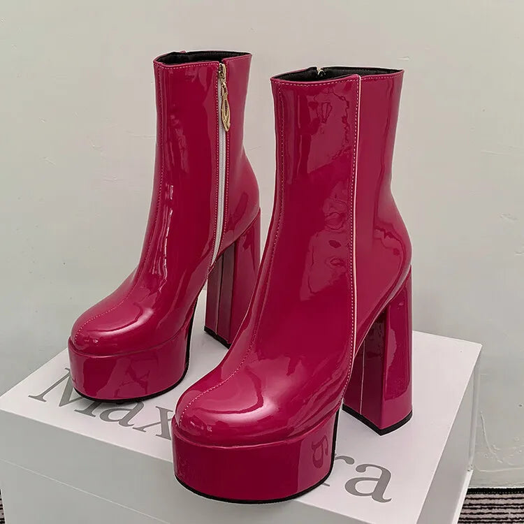 Carina - Botas com super plataforma alta para charme e autoconfiança
