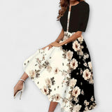 Cornelia | Vestido Midi em Look de Dois Peças com Estampado Floral