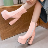 Carina - Botas com super plataforma alta para charme e autoconfiança