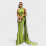 Vestido Maxi Halter Off-Shoulder Elegante