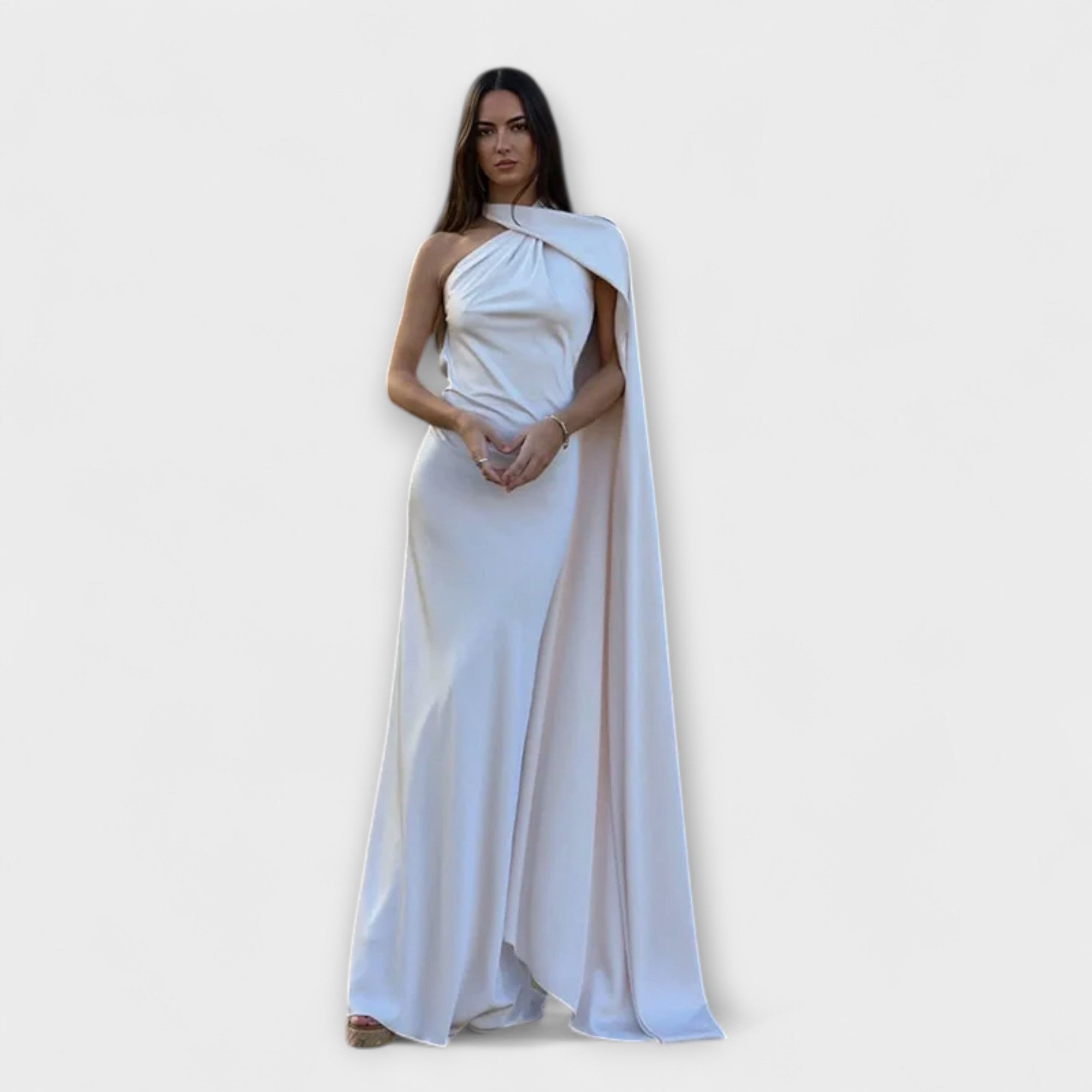 Vestido Maxi Halter Off-Shoulder Elegante