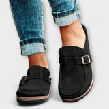 Mocassins ortopédicos para senhora com fivela decorativa