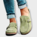 Sapatos ortopédicos femininos com fivela decorativa