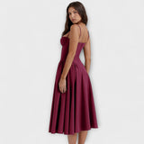 Rosalie - Vestido de corpete sem mangas refinado
