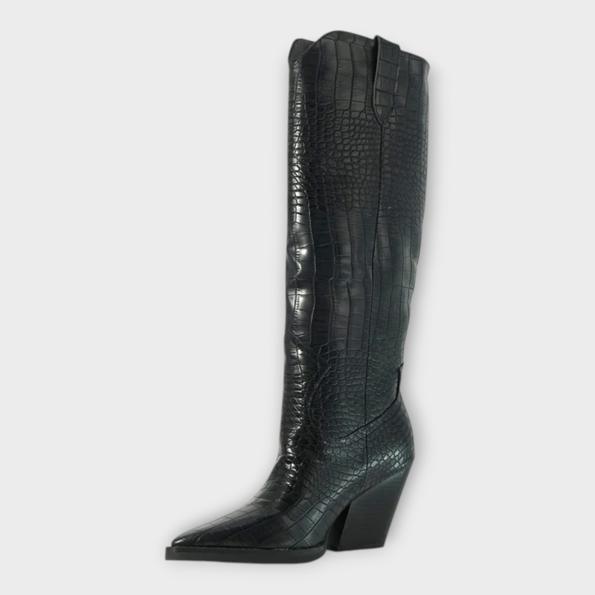 Botas com Design de Crocodilo e Saltos Elegantes
