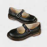Sapatos Vintage Mary Jane para Mulheres – Sapatos de Couro Clássicos com Fivela e Sola Confortável