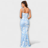 Thalia - Vestido de Festa com Estampado Floral e Alças Amarradas