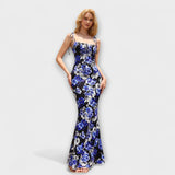 Thalia - Vestido de Festa com Estampado Floral e Alças Amarradas