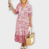 Caitlin - Vestido de flores elegante com um design leve