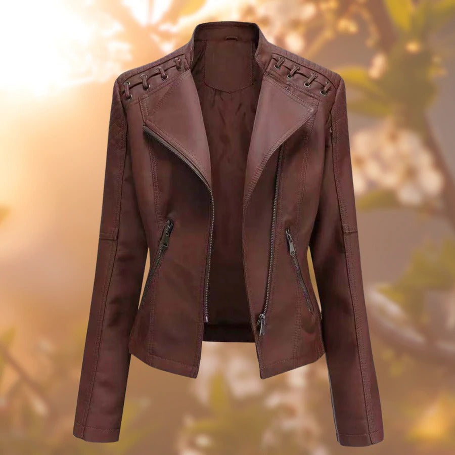 Sylvia | Jaqueta de Couro em Corte Biker