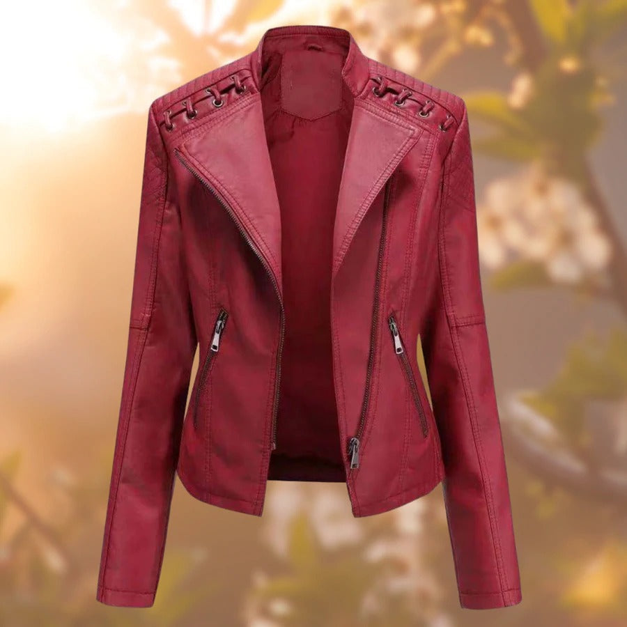 Sylvia | Jaqueta de Couro em Corte Biker