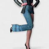 Astra - Calções de Denim assimétricos e trendy com alça de ombro
