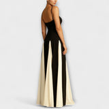 Ember - Elegância Clássica Vestido Maxi A-Linha com Painéis de Tule