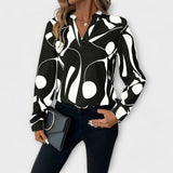 Edith - Blusa elegante de mangas longas com decote em V