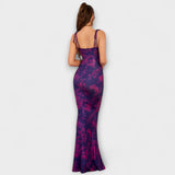 Thalia - Vestido de Festa com Estampado Floral e Alças Amarradas