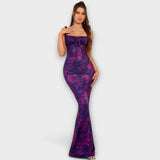 Thalia - Vestido de Festa com Estampado Floral e Alças Amarradas