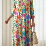Hedwig | Vestido Maxi com Padrão Floral Colorido