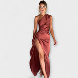 Vestido Maxi de Um Ombro