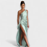 Vestido Maxi de Um Ombro