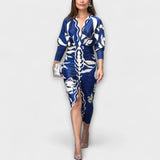 Cleo – Vestido Midi Dolman com Estampa Brasileira