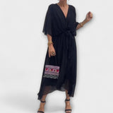 Amoura - Vestido de Chiffon com Decote em V