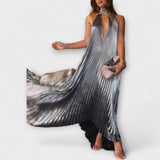 Calliope - Vestido Maxis A-Linha Metálico