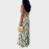 Remi - Vestido Maxi de Padrão de Escamas Coloridas Missoni