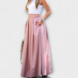Tzafira – Saia Maxi Elegante com Cintura Alta