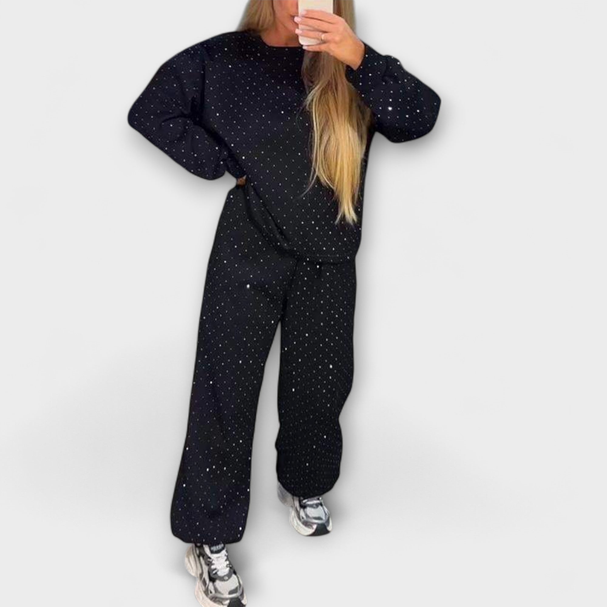 Meena - Conjunto Casual Feminino com Decote Redondo