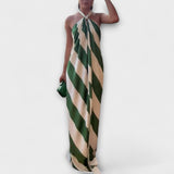 Marlowe - Vestido Maxi de Alças com Padrão Listrado