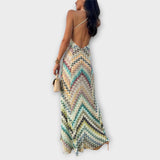Remi - Vestido Maxi de Padrão de Escamas Coloridas Missoni