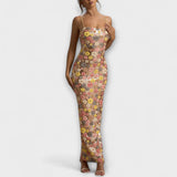 Oakley - Maxi Vestido com Lantejoulas Florais em Estilo Anos 80