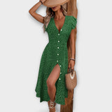 Elegante Vestido Midi com Poás
