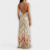 Remi - Vestido Maxi de Padrão de Escamas Coloridas Missoni