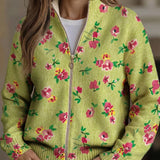 Dagmar™ | Cardigan com Flores em Lima