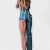 Astra - Calções de Denim assimétricos e trendy com alça de ombro