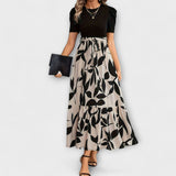 Luna - Vestido de Verão com Padrão Floral e Decote Redondo