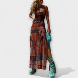 Taxa - Vestido Midi Único com Decote Cowl