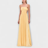 Mireille - Elegante Vestido Maxi Plissado com Cutout