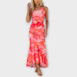 Pia - Vestido maxi com drapeado lateral