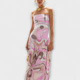 Tatum - Deslumbrante vestido maxi sem mangas em tons pastel