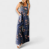 Bethany - Macacão de Denim com Padrão Florido