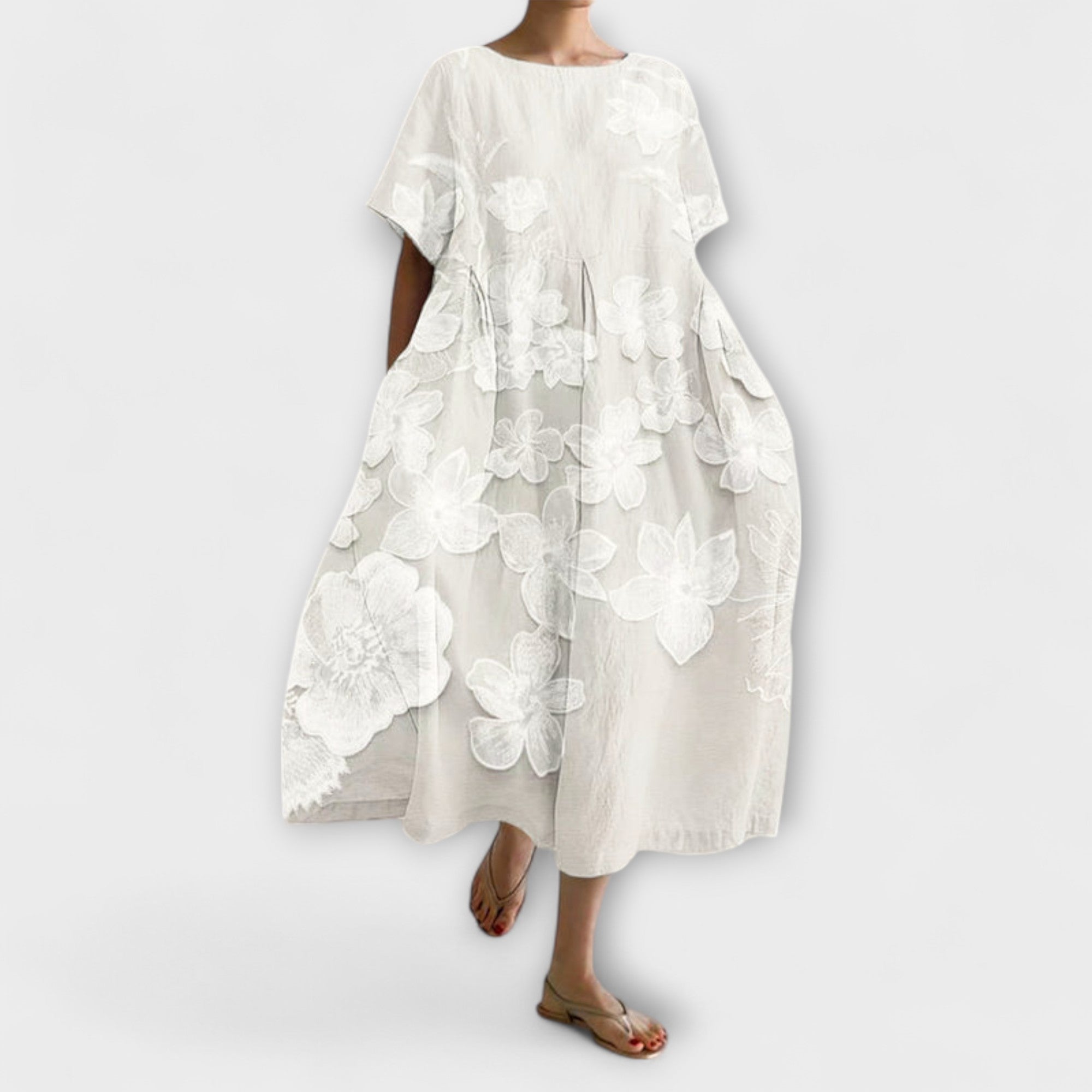 Olivia - Vestido Elegante com Padrão de Flores
