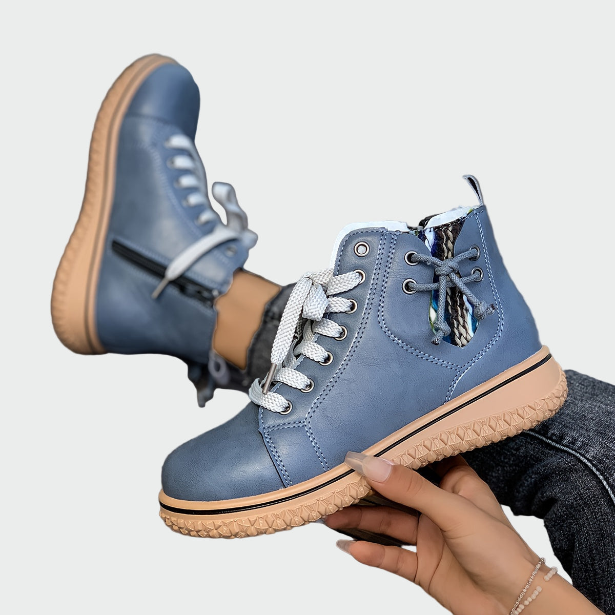Botas de couro ortopédicas com cano baixo