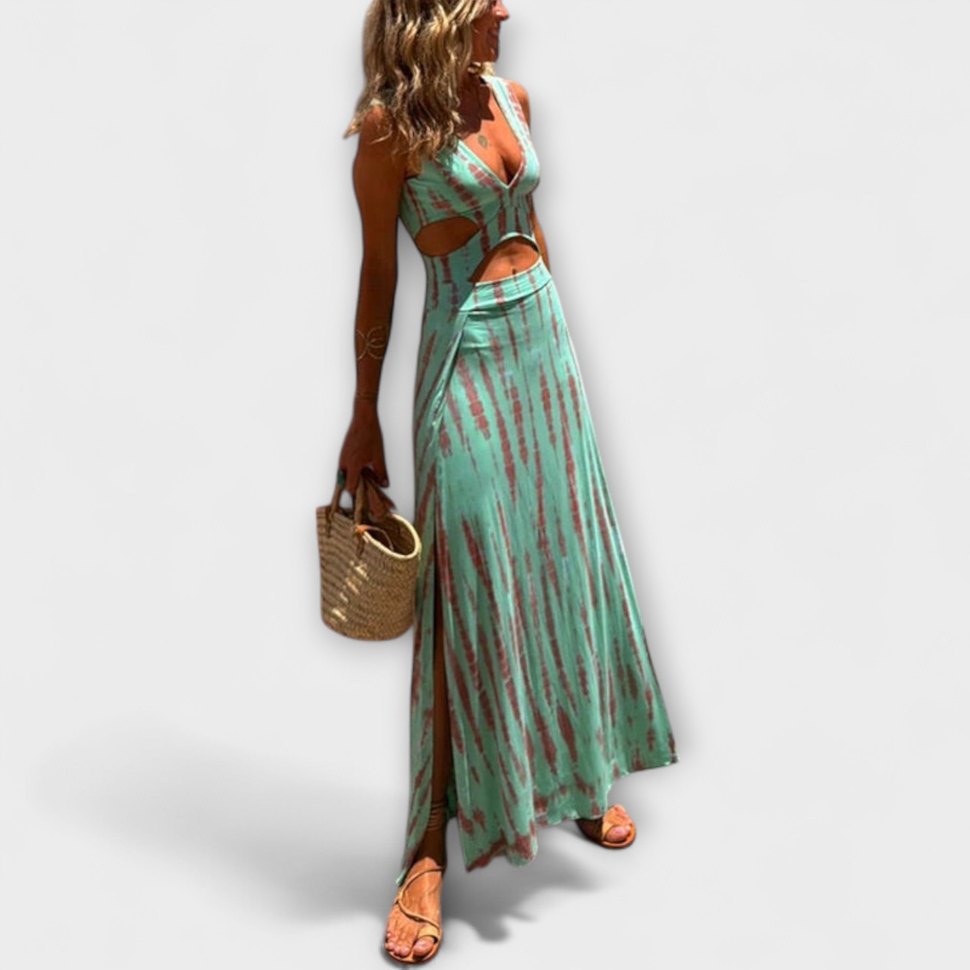 Ella - Vestido Stretch com Recortes Tie-Dye Eleanor