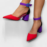 Madison - Sapatos de bico em bloco com saltos robustos